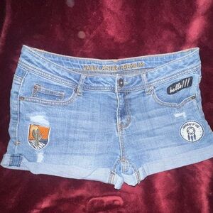 Vanilla Star Blue Jean Shorts with Patches‎